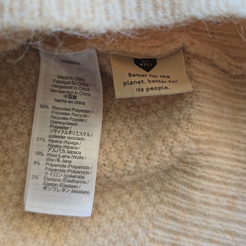 Madewell Cable Havener Pullover Sweater Alpaca-Poly-Wool-Blend Women's Sz.M - Picture 14 of 14